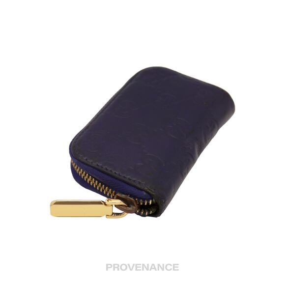 🔴 Gucci Compact Zip Wallet - Blue Guccissima Leather - Picture 3 of 7